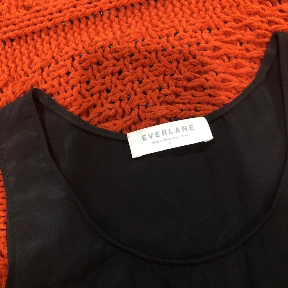 Black silk tank top
